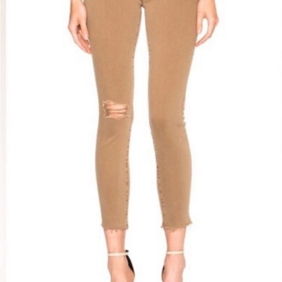 MOTHER Jeans The Looker Fray Blowout Skinny Jeans in Coastal Tan - Picture 8 of 8